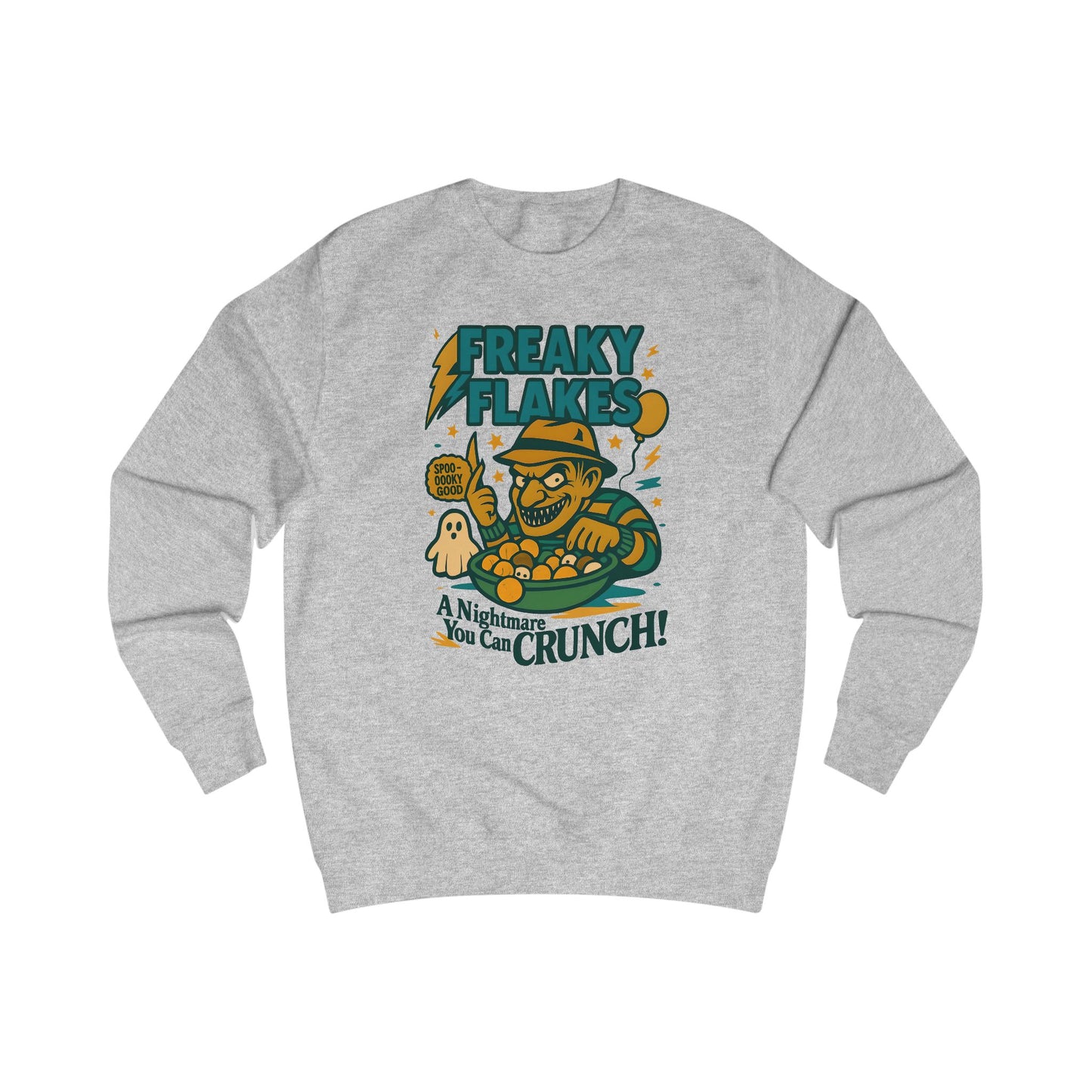 Freaky Flakes Sweater - Unisex Halloween Sweatshirt, Spooky Gift, Pumpkin Spice Vibes, Cozy Fall Fashion, Fun Casual Wear